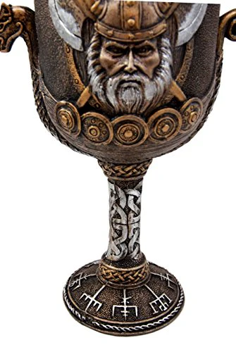 Ebros Odin Warlord Dragon Longship 7oz Resin Wine Goblet Chalice Steel Liner - Image 5