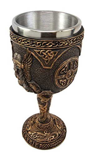 Ebros Goddess Valkyrie 7oz Resin Wine Goblet Chalice With Stainless Steel Liner - Image 5