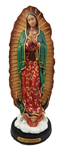 Ebros Gift Our Blessed Virgin Lady of Guadalupe Holy Mother Catholic Divinity Figurine 12" H with Brass Plate Base - Image 3