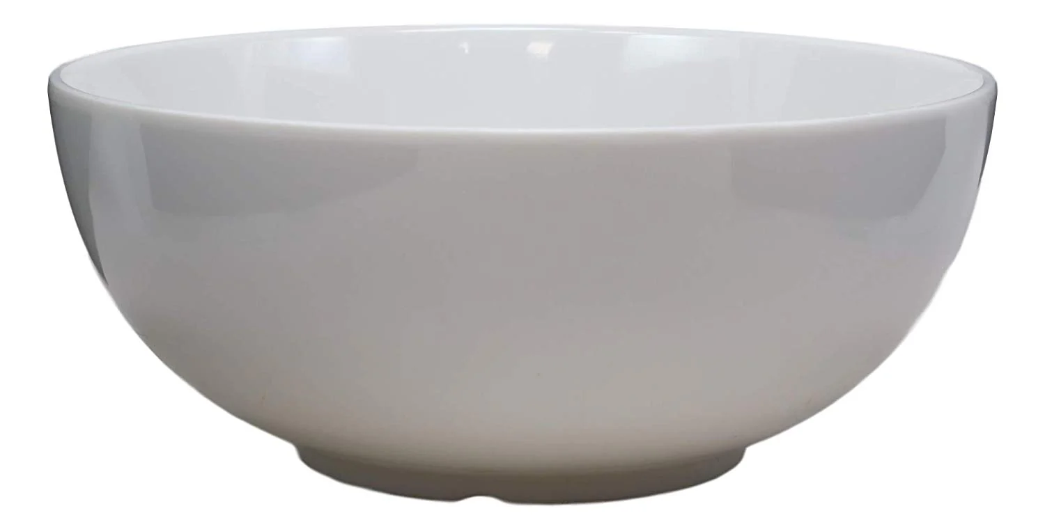 Ebros Pack Of 6 Large Contemporary Round White Jade Ramen Pho Vegetable Bowls - Image 5