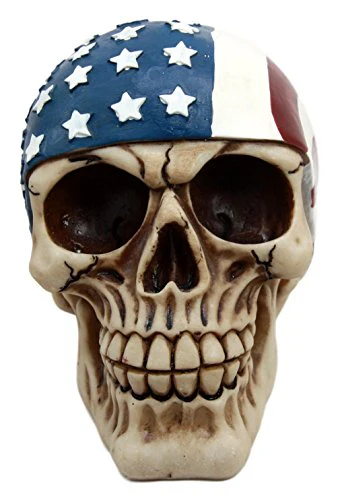 Independence Day Patriotic Skull With US Flag Banner Bandana Decorative Figurine - Image 6