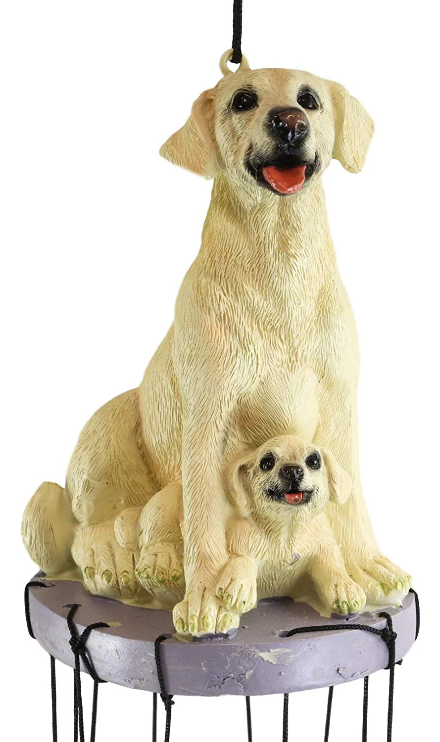 Pedigree Dogs Golden Retriever Dog With Puppy Figurine Top Resonant Wind Chime - Image 4