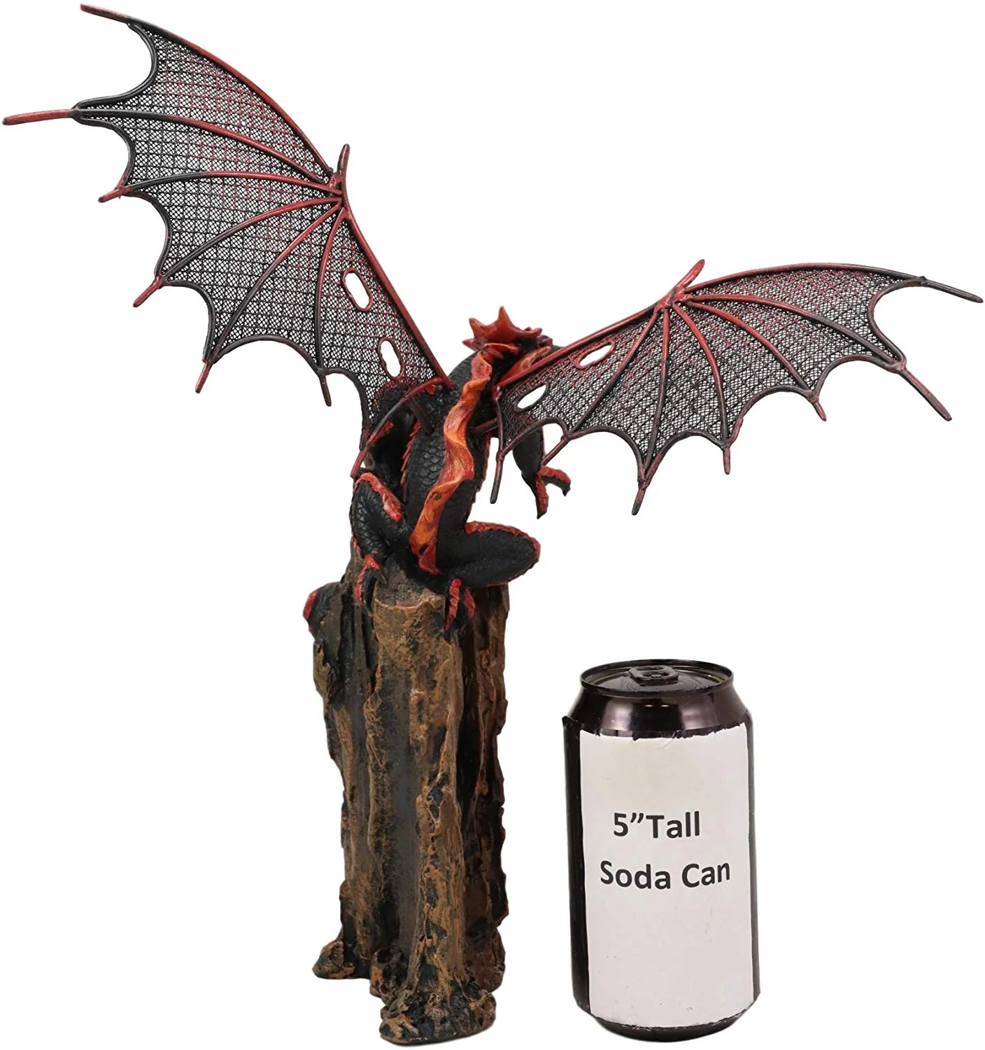 Ebros Pteranodon Dragon Perching On Volcanic Cliff Tower Statue 13.75" Height - Image 4