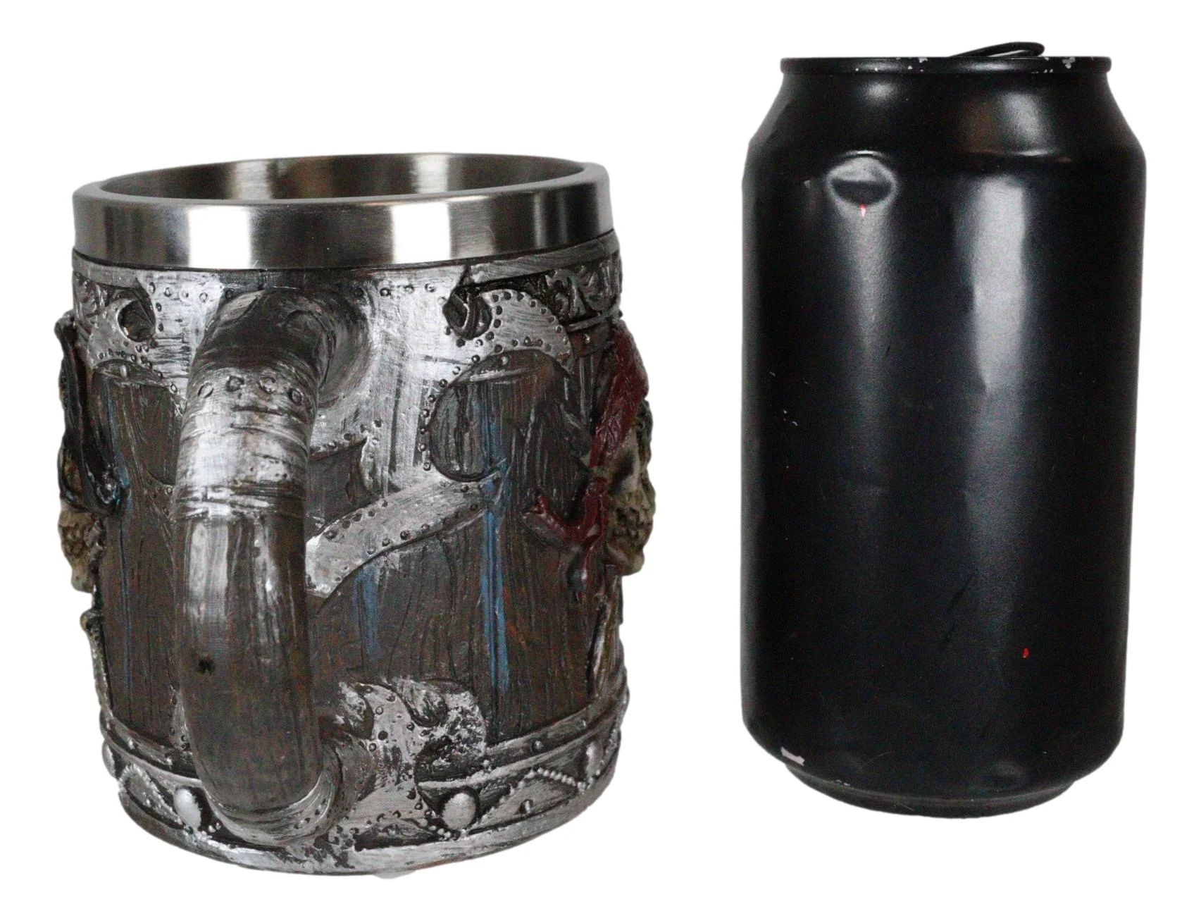 Ebros Gift Pirates of Caribbean Seas Bandana Skull With Cross Swords Tankard Coffee Beer Mug Cup - Image 5
