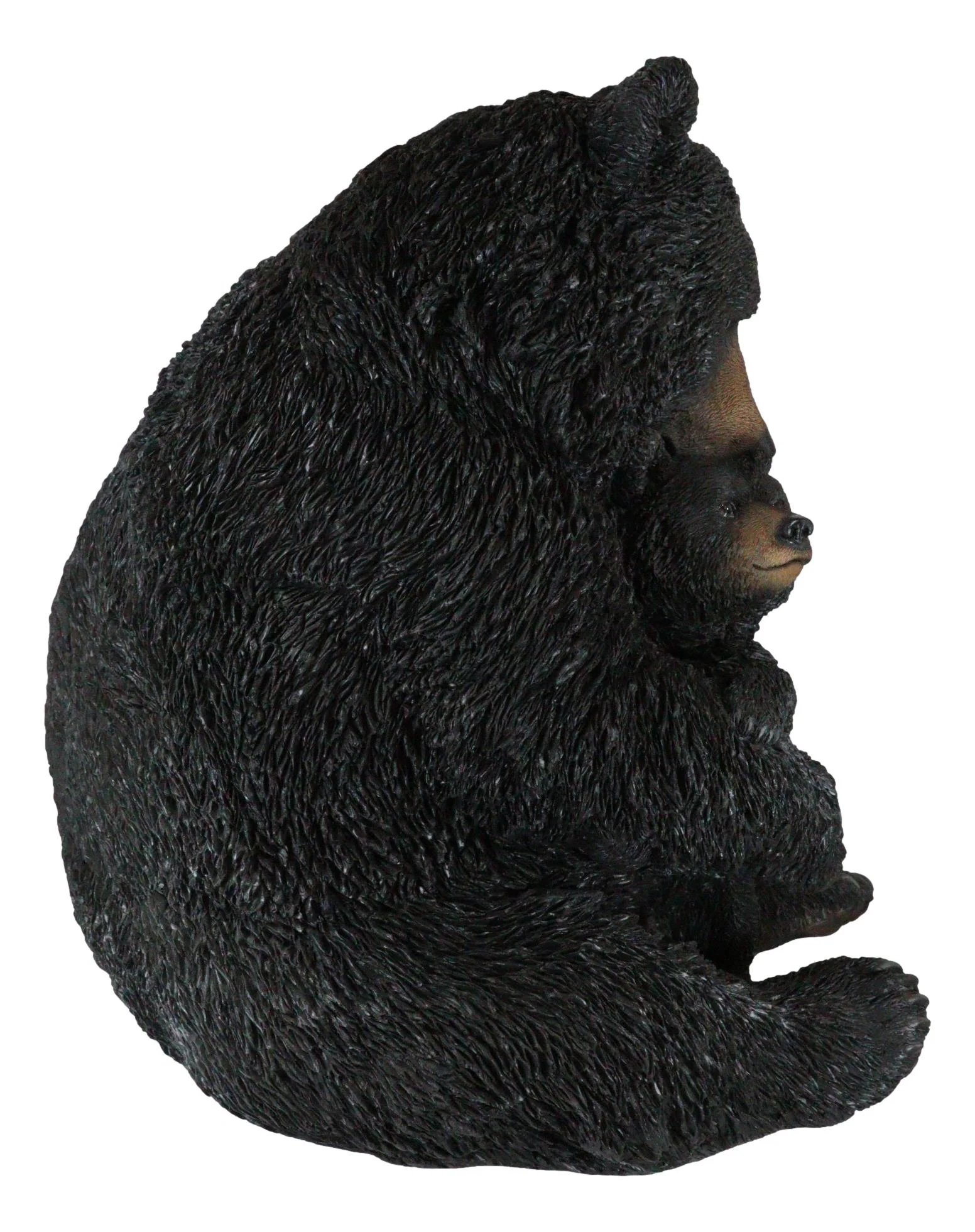 Ebros Large Rustic Forest Black Mother Bear Cuddling Baby Cub Statue 21.5" Tall - Image 3
