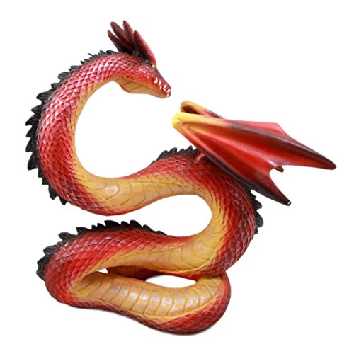Ebros Gift Red Magma Imperial Long Serpentine Dragon Decorative Figurine 10.75"H - Image 4