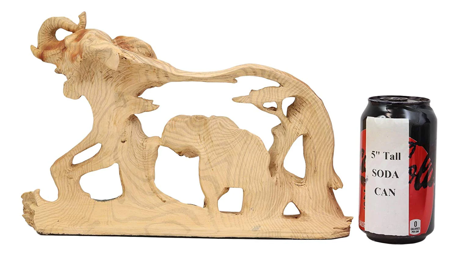Ebros Gift Wood Decorative African Elephant in Savanna Grassland Scene 12" - Image 4