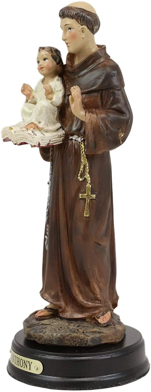 Ebros Gift Saint Anthony Carrying Baby Jesus Decorative Figurine 5.5" Tall - Image 2