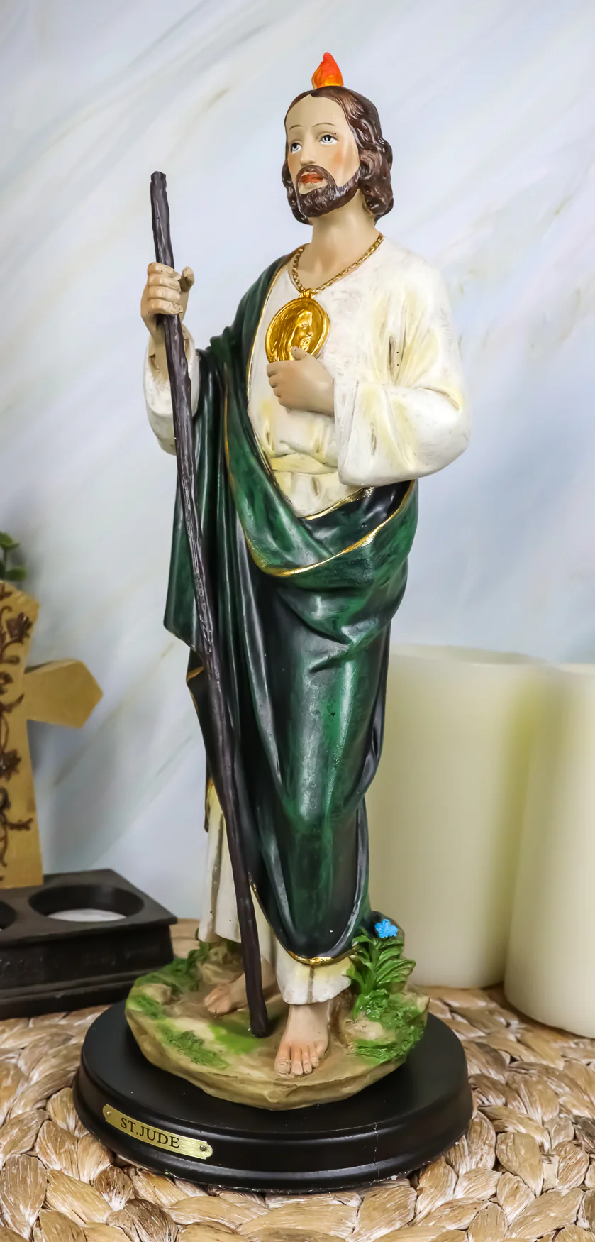 Ebros Gift Saint Jude Thaddeus The Apostle Decorative Figurine With Brass Plate Engraved Base 13" Tall - Image 8
