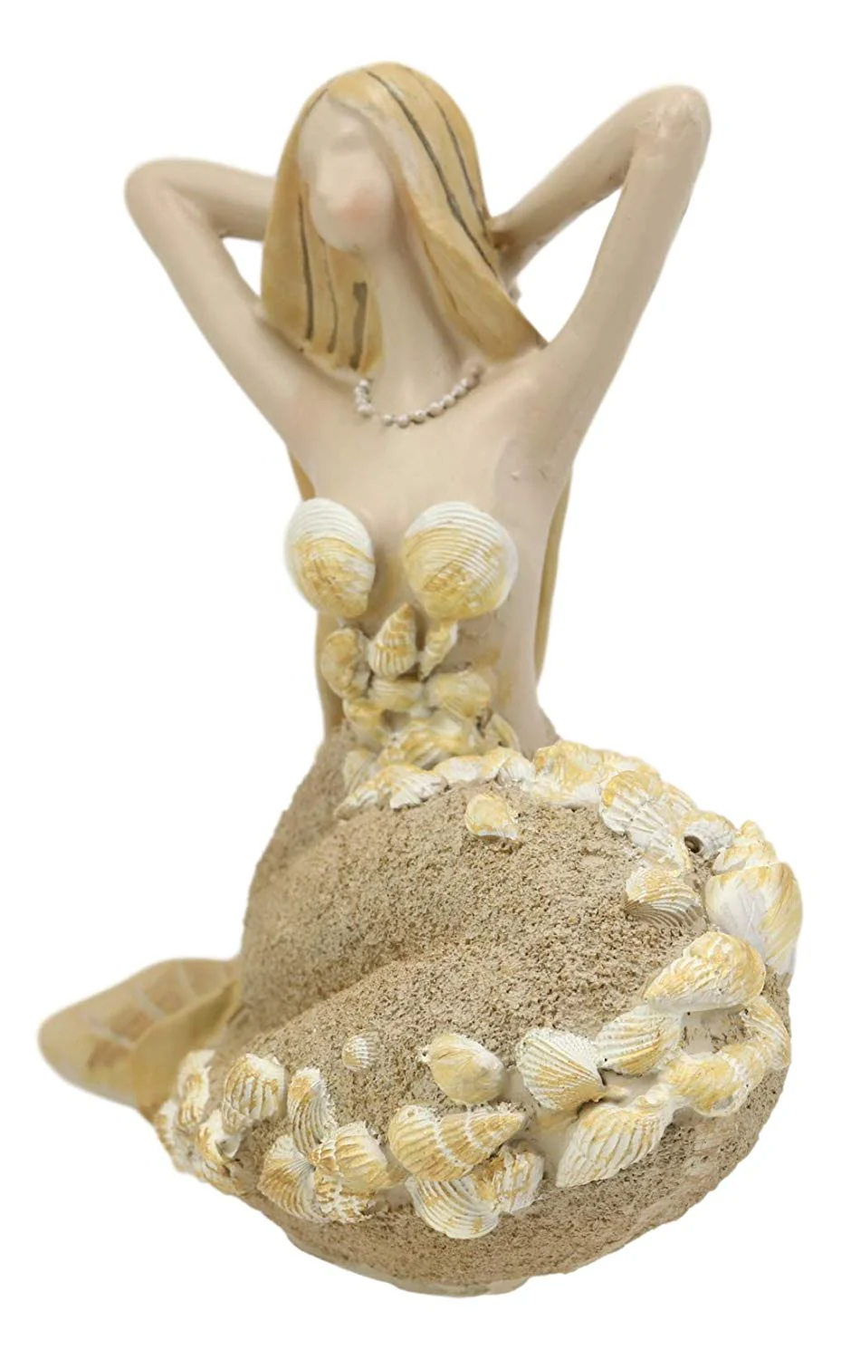 Ebros Nautical Sand Brown Abstract Mermaid With Sea Shell Ornaments Figurine - Image 2