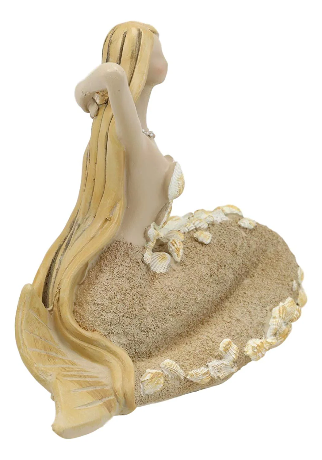 Ebros Nautical Sand Brown Abstract Mermaid With Sea Shell Ornaments Figurine - Image 4
