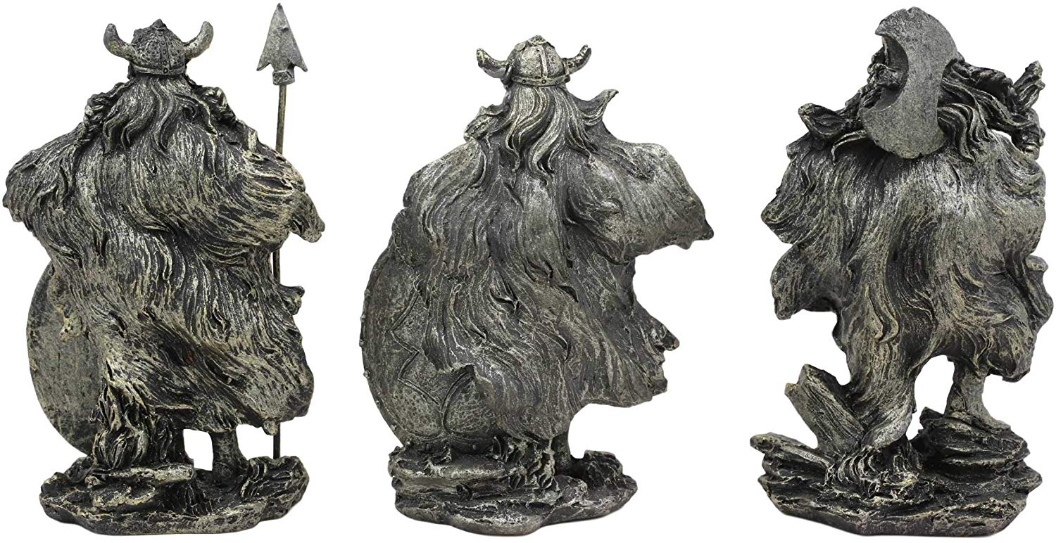Ebros Gift Small Norse Viking Warlock Gods and Sorcerer Statue Set of 3 Figurine - Image 5