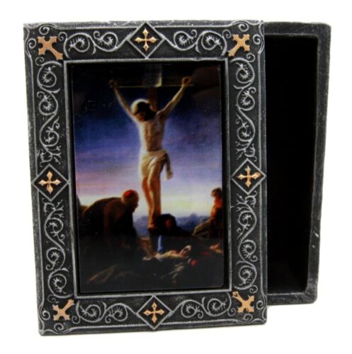 Ebros The Crucifixion Jesus Christ On The Cross Calvary Jewelry Box Trinket Figurine - Image 5