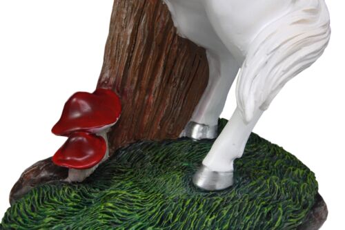 Ebros Toadstool Gnome Riding Unicorn Statue 14"Tall Alexander & Bucephalus Pose - Image 3