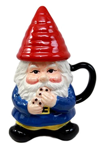 Ebros Mr Gnome Eating Cookie Lidded Ceramic Mug Coffee Cup Home Kitchen Decor - Image 3