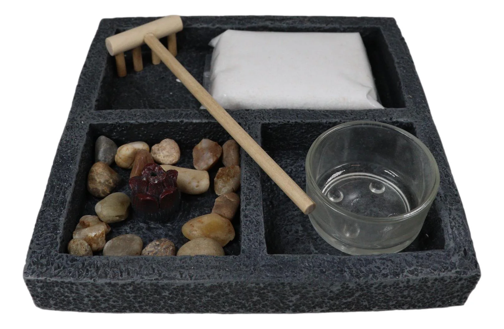 Square Buddha Zen Garden Set Lotus Incense And Candle Holder Meditation Kit - Image 2