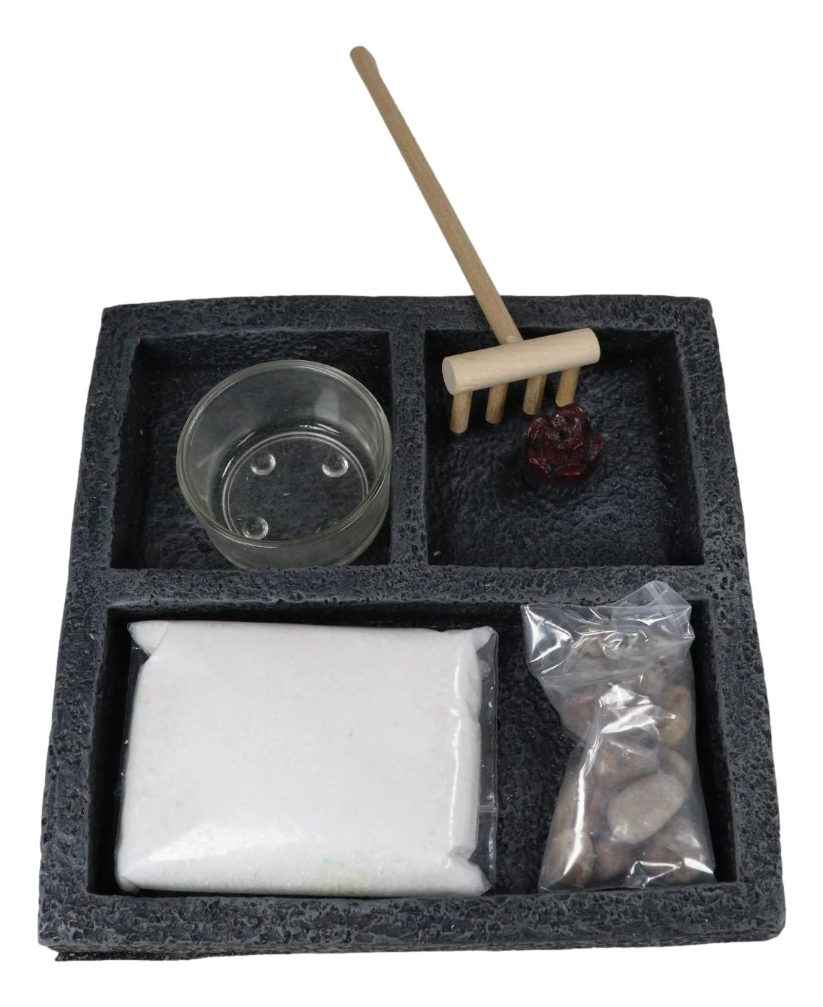 Square Buddha Zen Garden Set Lotus Incense And Candle Holder Meditation Kit - Image 5