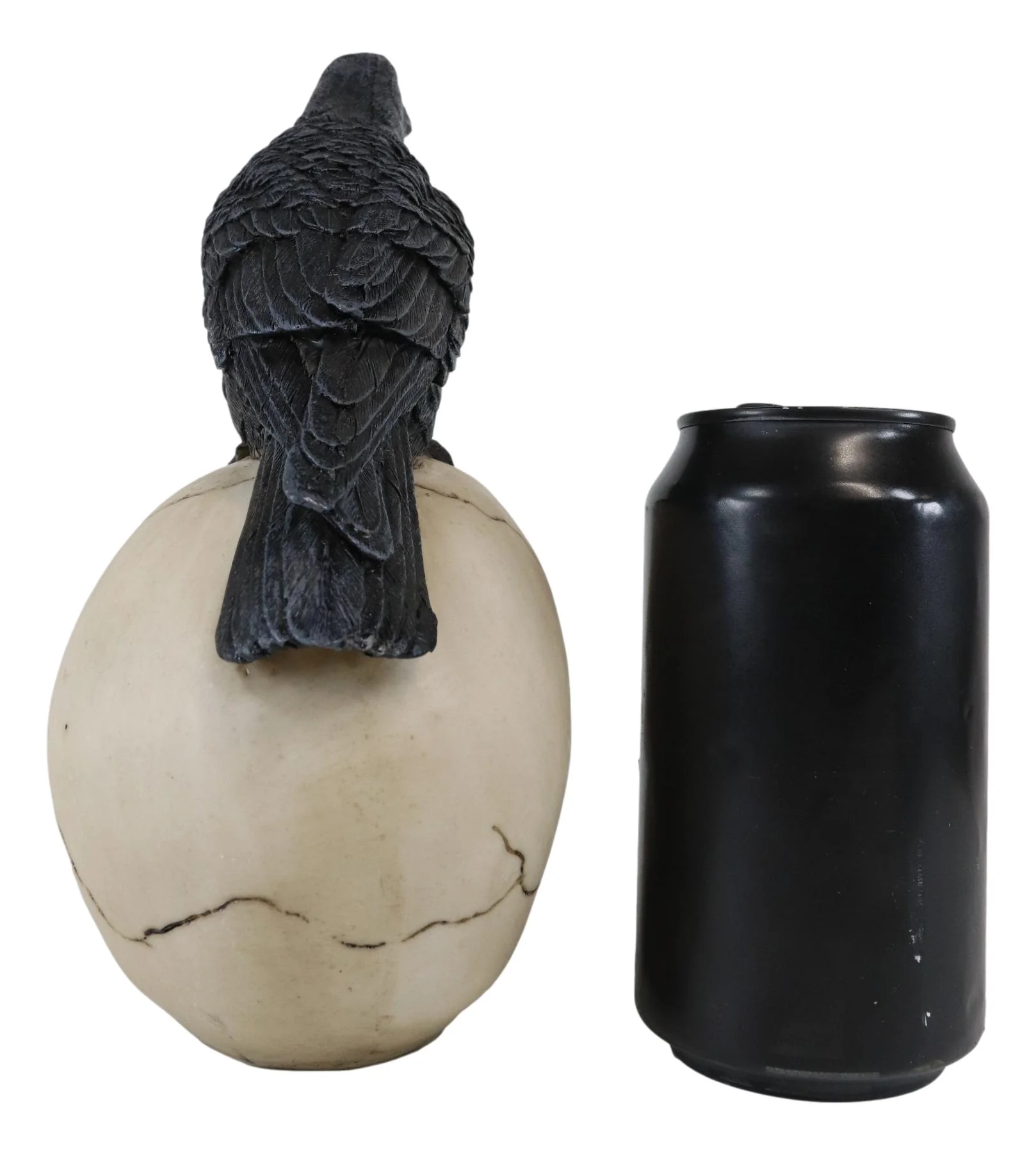 Quoth The Raven Nevermore Black Crow With Red Eyes On Macabre Skull Figurine - Image 7