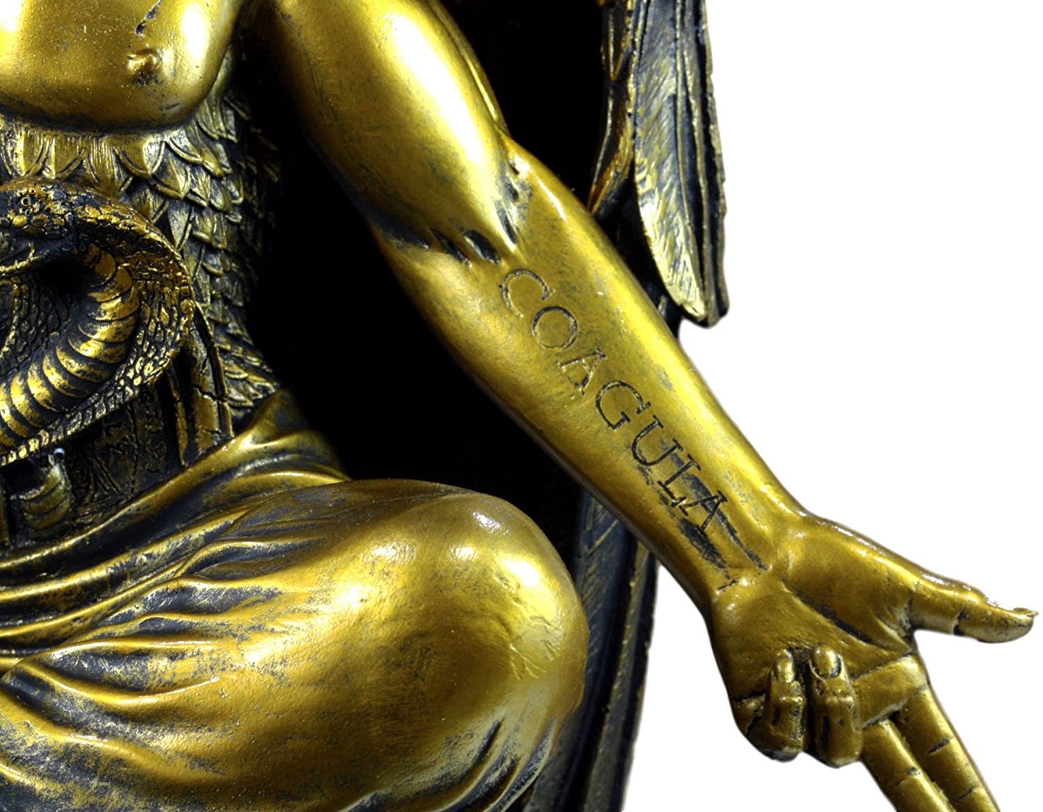 Large Gold Tone 3 Feet Oversized Sabbatic Goat Baphomet Statue - Image 5