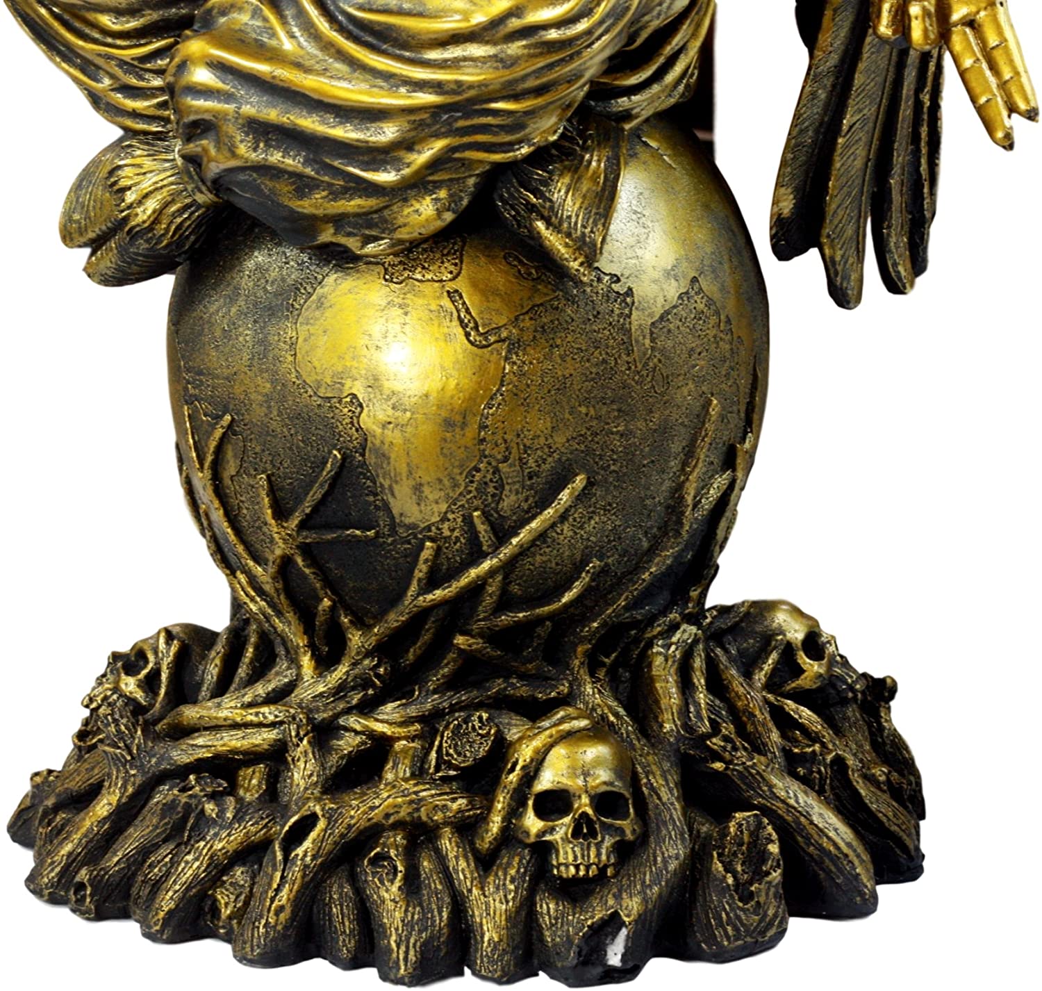 Large Gold Tone 3 Feet Oversized Sabbatic Goat Baphomet Statue - Image 7