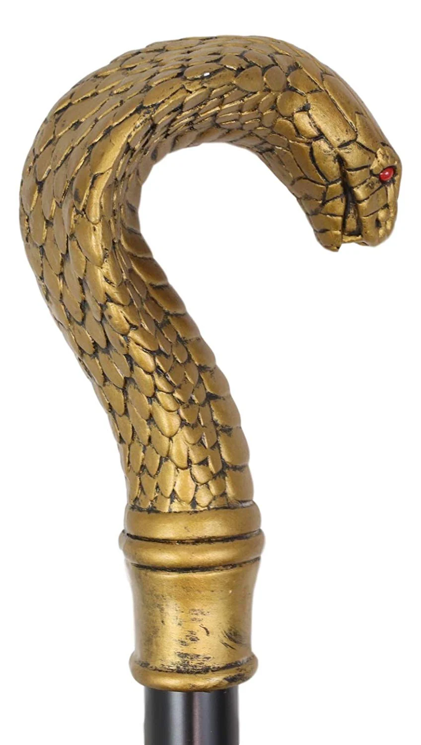 Ebros Golden Egyptian God Uraeus Cobra Head Prop Decorative Walking Cane 39"H - Image 6