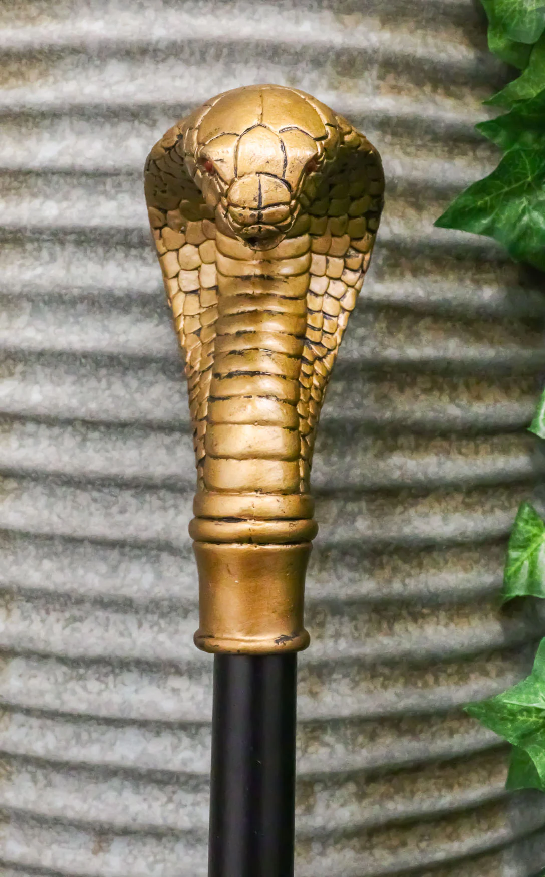 Ebros Golden Egyptian God Uraeus Cobra Head Prop Decorative Walking Cane 39"H - Image 8