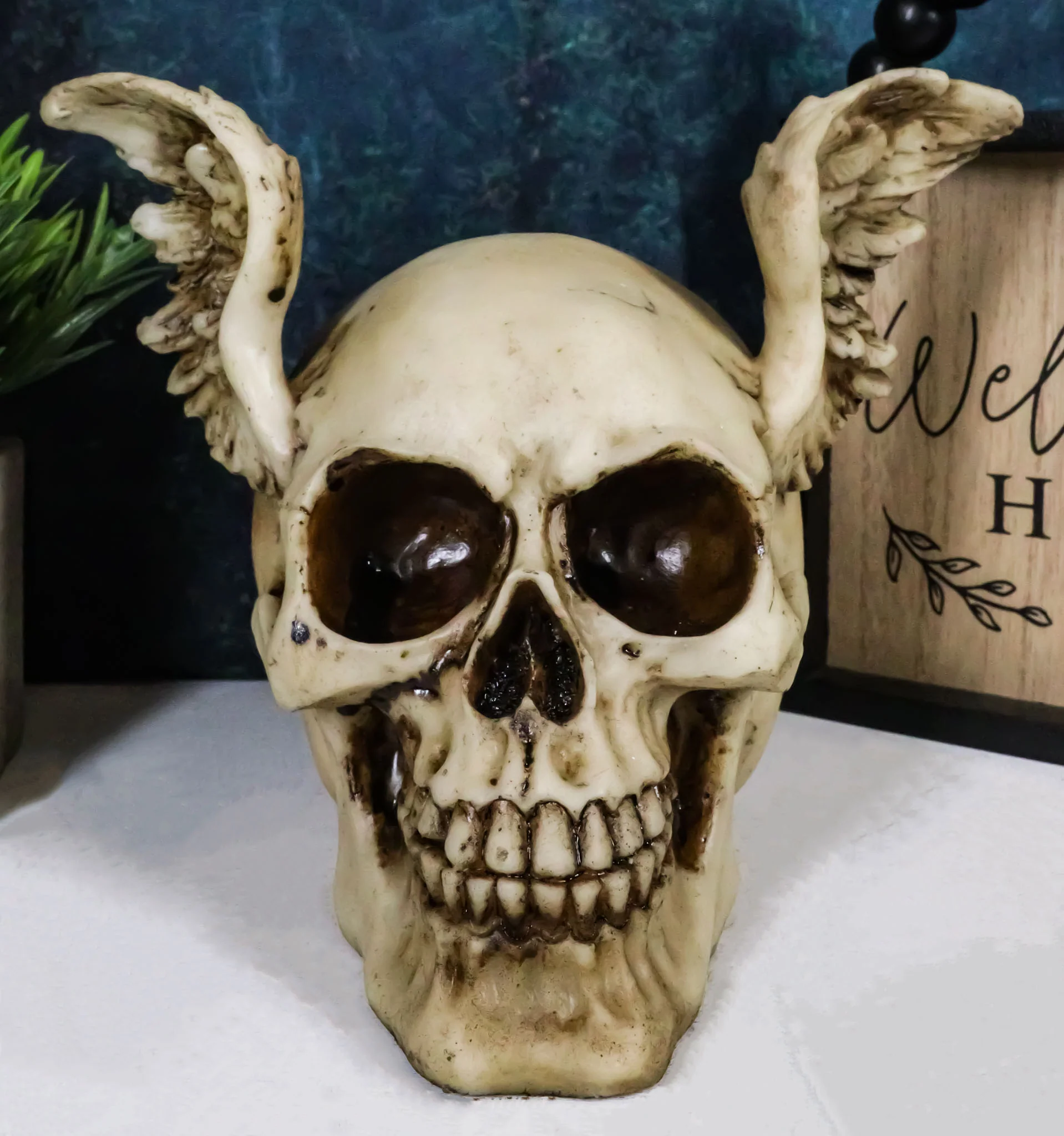 Ebros Day Of The Dead Guardian Angel Winged Skull Statue Time Waits For No Man Figure