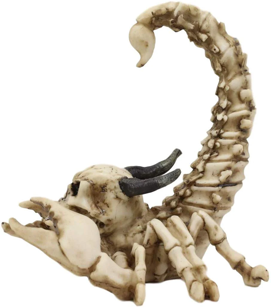 Ebros Gothic Giant Scorpion Skeleton with Horned Demon Skull Statue 7.25" Tall - Image 4