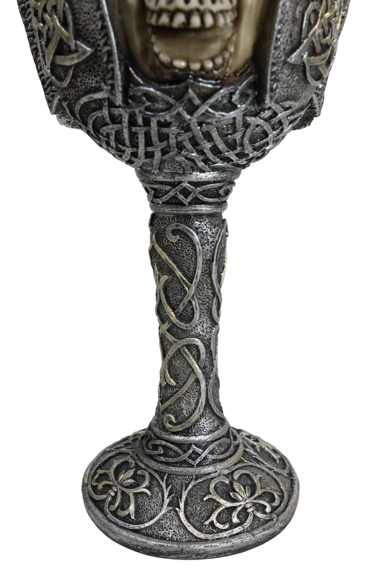 Ebros Gothic Viking Grinning Skull Wine Goblet With Celtic Knotwork 7.5"H - Image 5