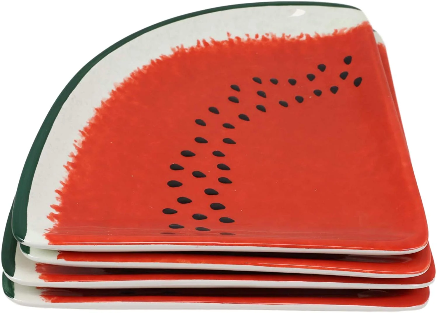 Ebros Gourmet Kitchen Watermelon Slices Shaped Serving Plates or Dish Platters - Image 3