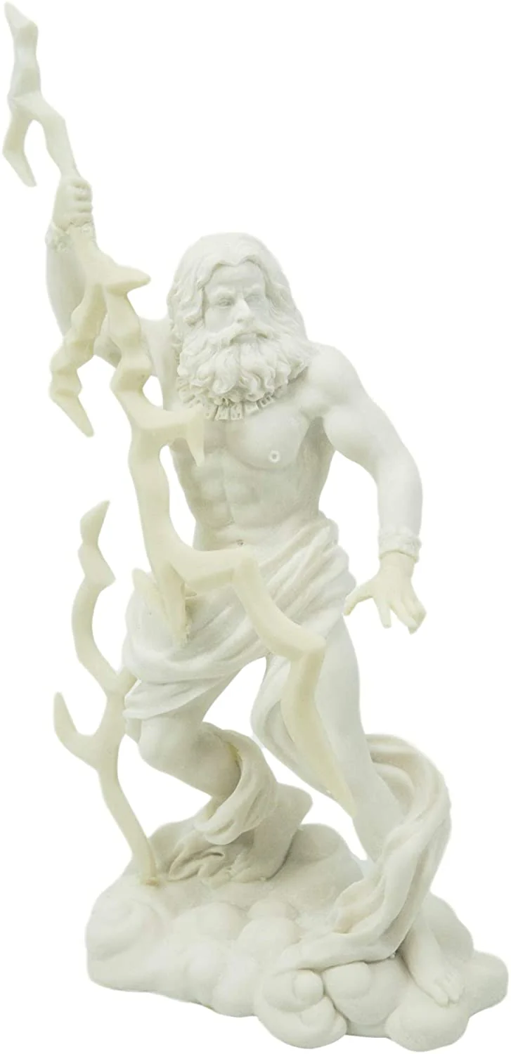 Ebros Greek God Zeus Jupiter On Clouds Holding Lightning Bolt Statue 11.25" H - Image 2