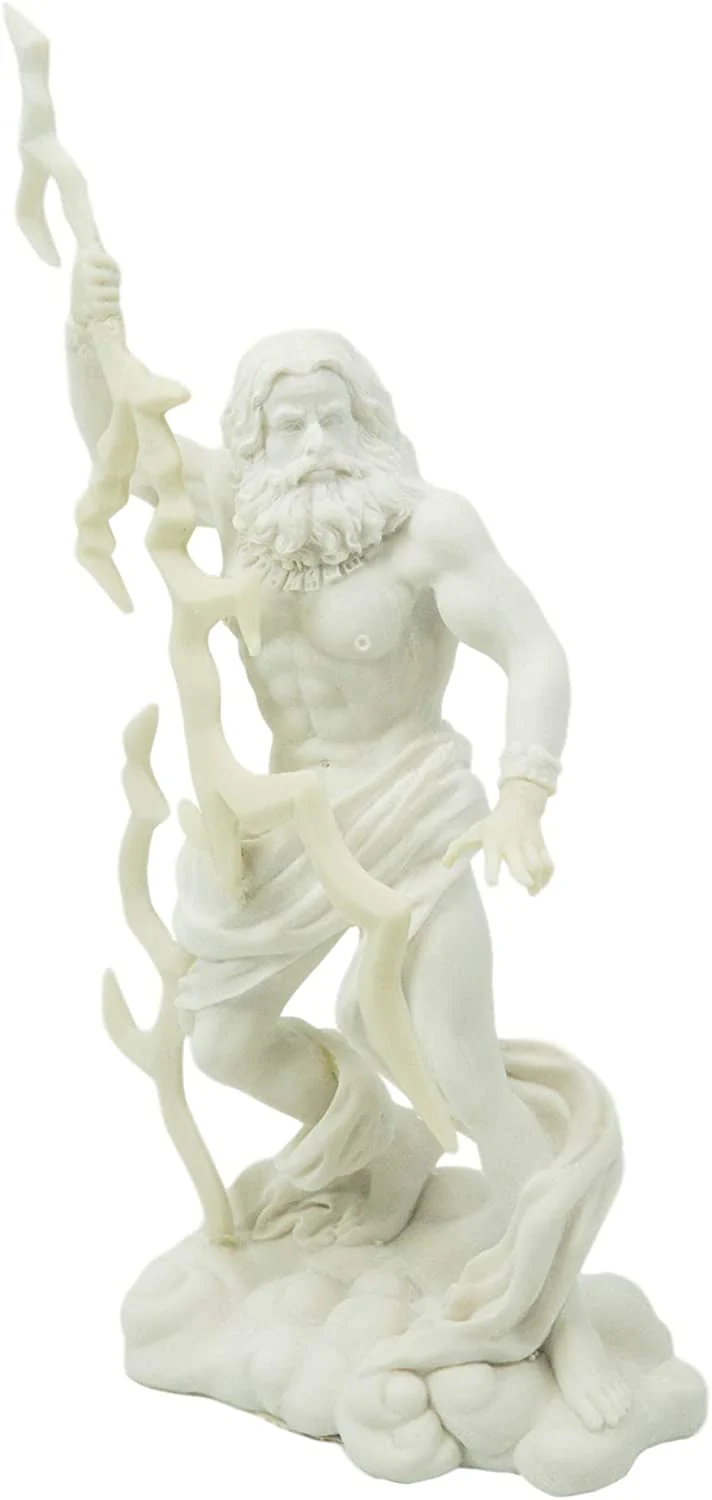 Ebros Greek God Zeus Jupiter On Clouds Holding Lightning Bolt Statue 11.25" H - Image 4