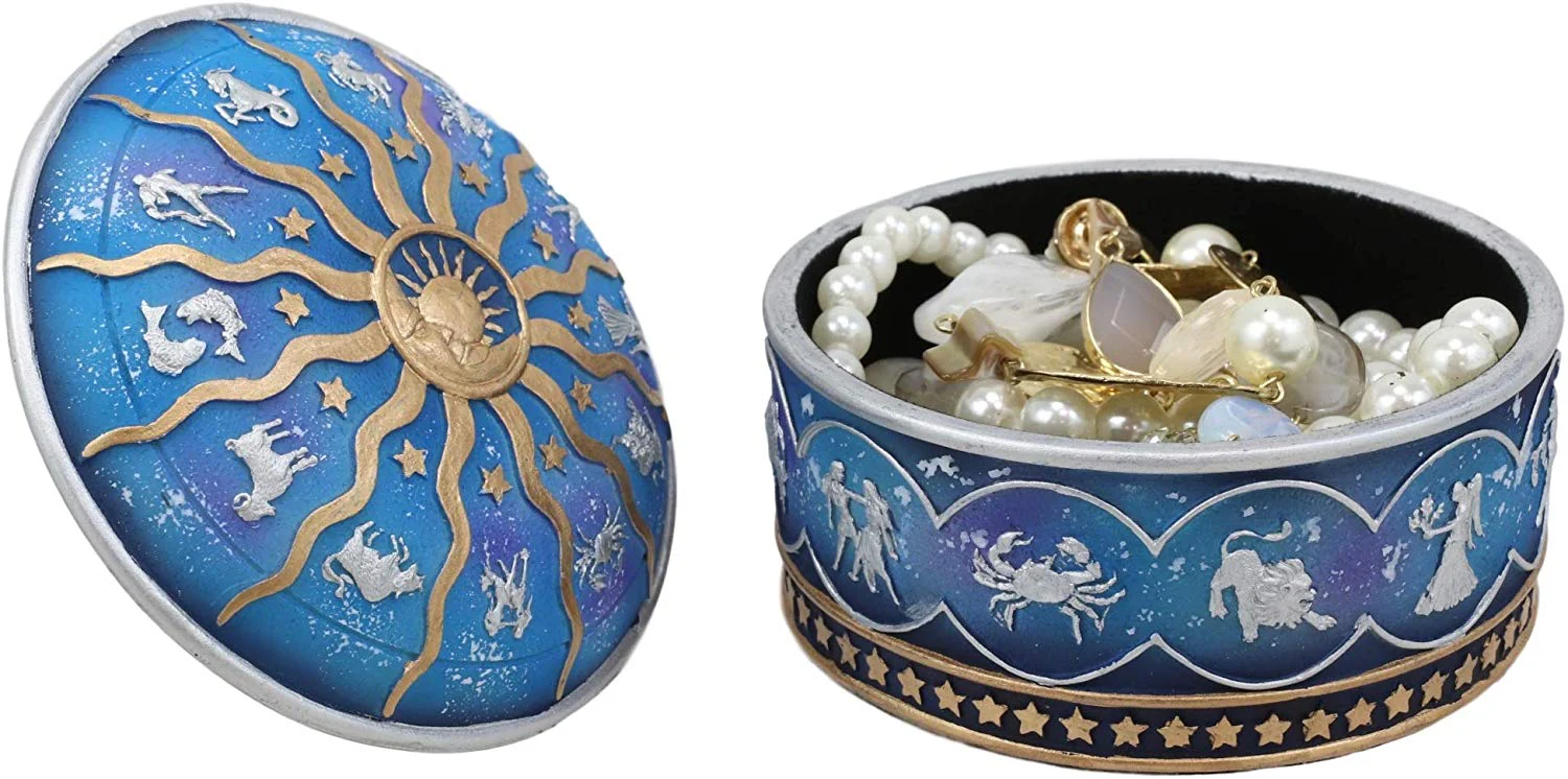 Ebros Greek Zodiac Constellations with Sun and Moon Lid Decorative Trinket Box - Image 6