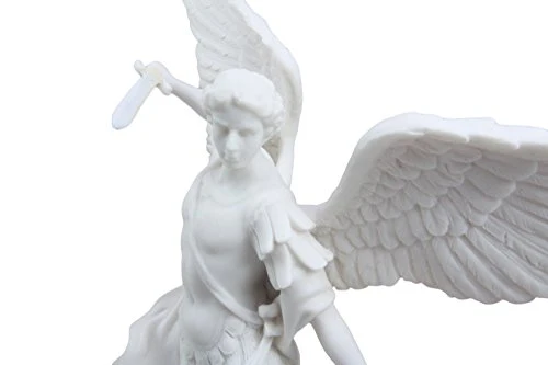 Ebros Archangel Saint Michael Statue 13.5"H Battle Of Armageddon (Off White) - Image 4