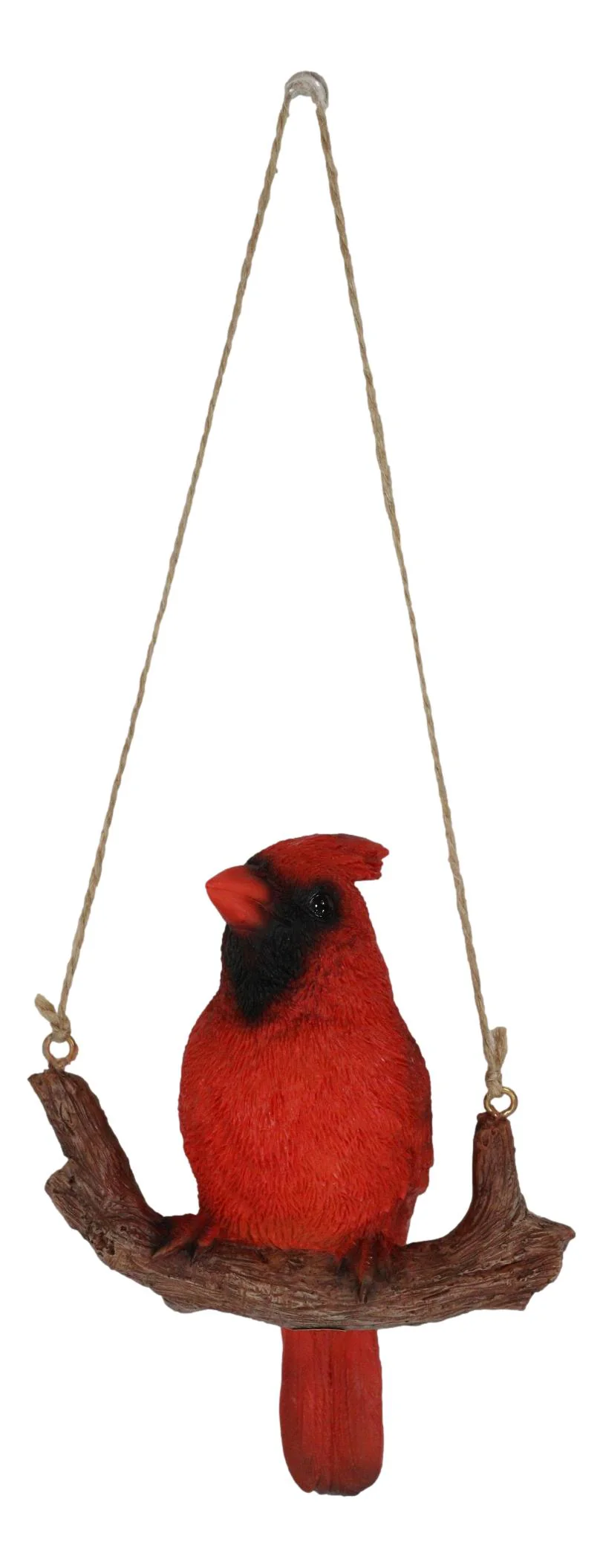 Ebros Home Garden Hanging Northern Red Cardinal Bird Perching on Branch Figurine - Image 6