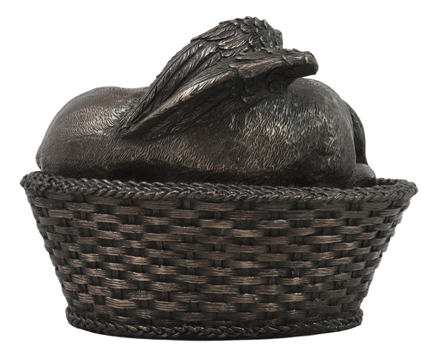 Angel Labrador Dog Sleeping In Wicker Basket Cremation Urn Pet Memorial Statue - Image 4
