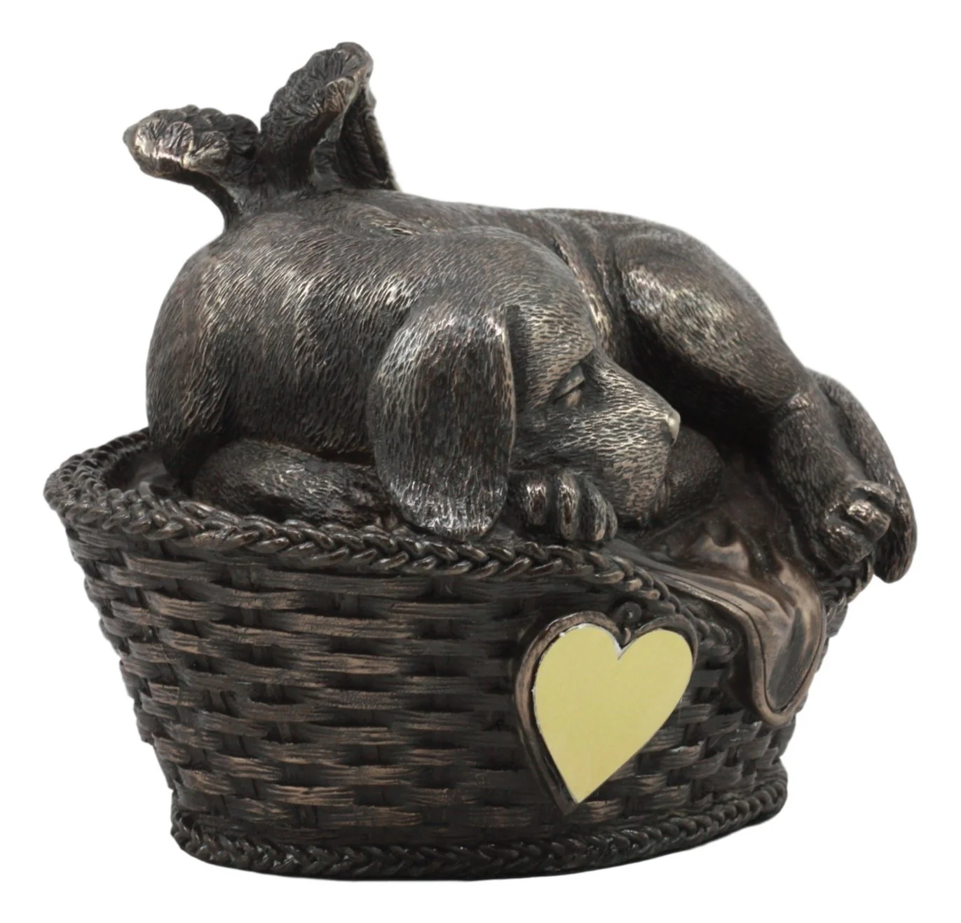 Angel Labrador Dog Sleeping In Wicker Basket Cremation Urn Pet Memorial Statue - Image 6