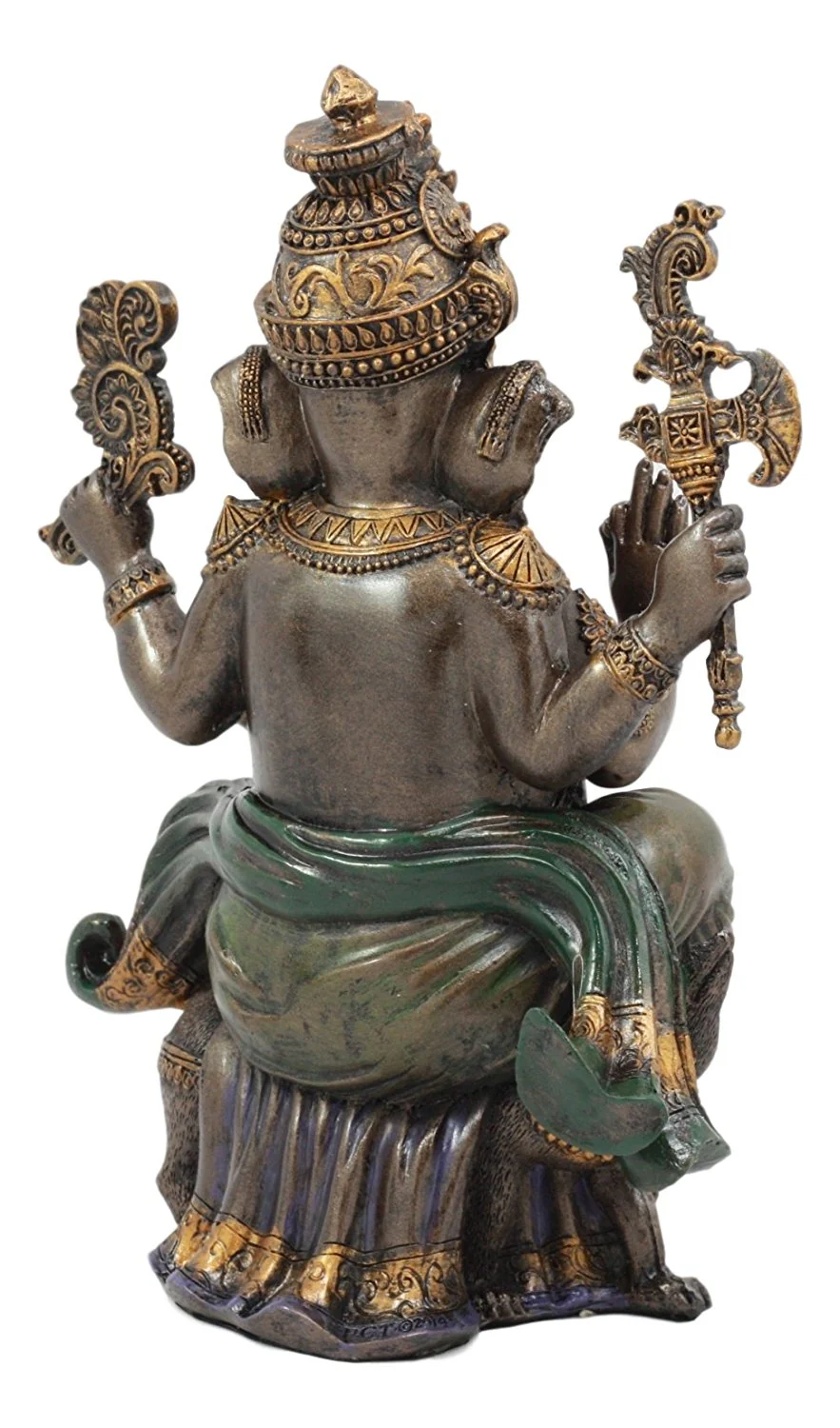 Ebros Hindu Lord Ganesha Sitting On Throne Statue Elephant God Hoysala Empire Ganapati - Image 3