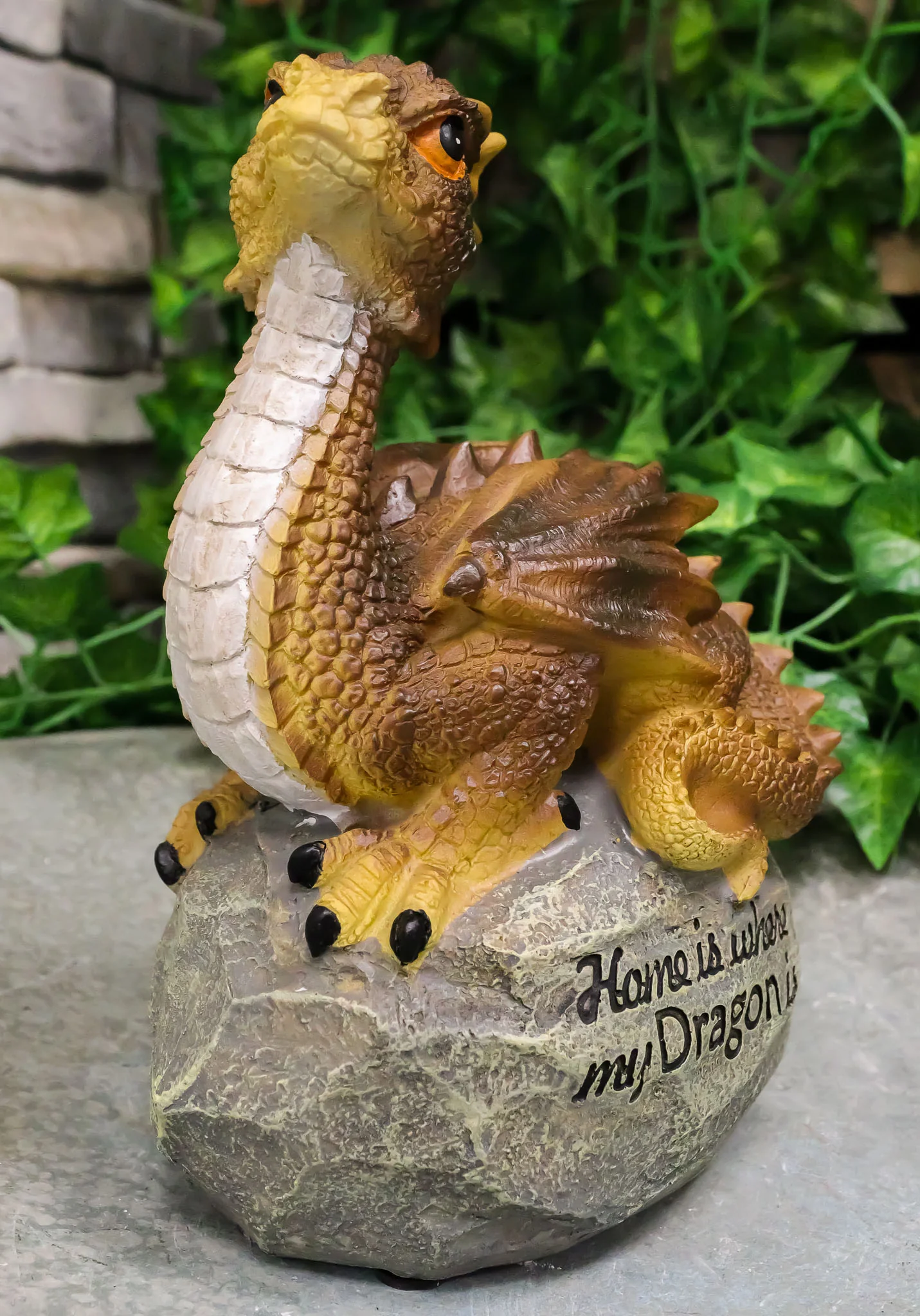 Ebros 'Home is Where My Dragon is' Baby Dragon on Rock Resin Figurine 7.5" H - Image 9
