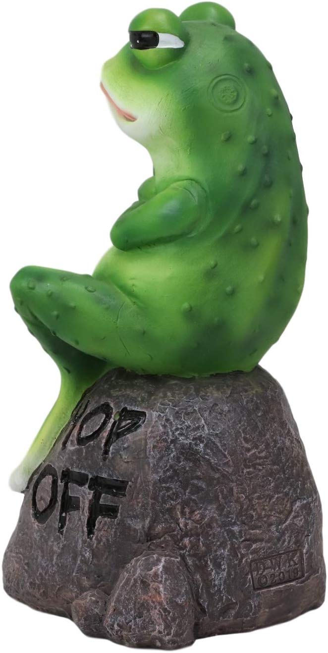 Ebros Hop Off! Feisty Toad Frog On Landscape Rock Statue Rainforest Animal Decor - Image 3