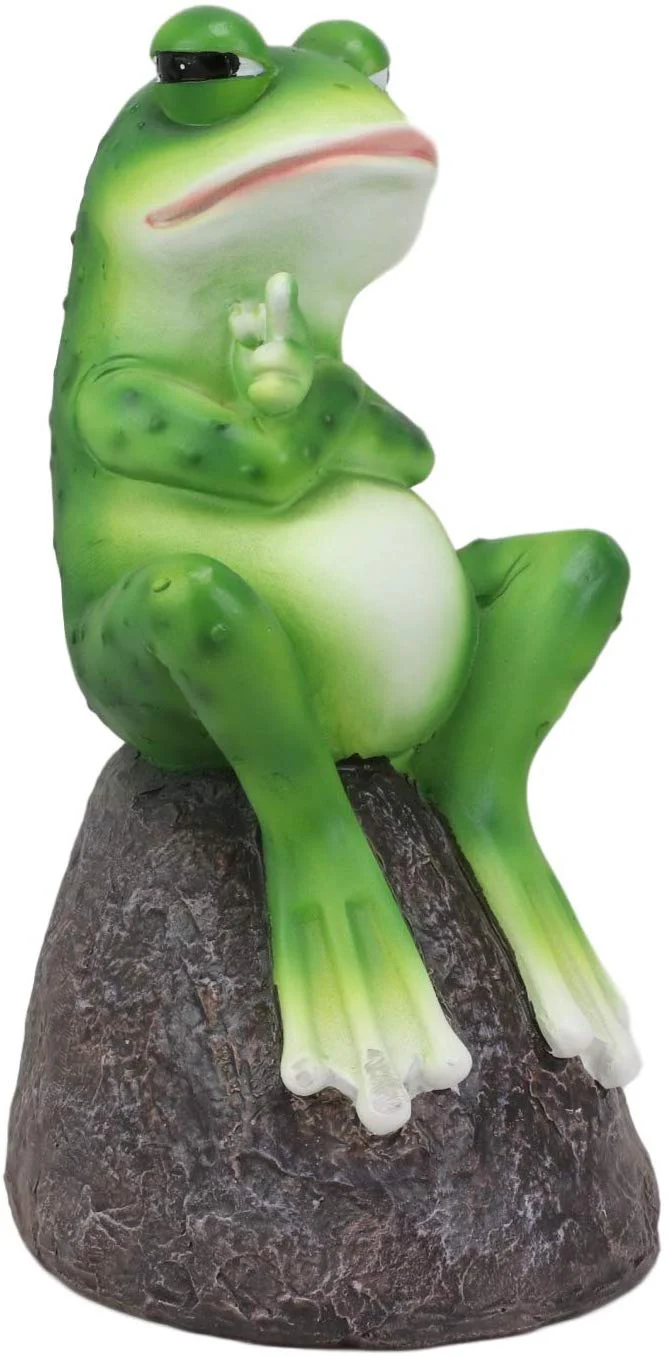 Ebros Hop Off! Feisty Toad Frog On Landscape Rock Statue Rainforest Animal Decor - Image 4