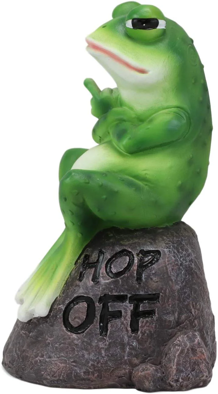 Ebros Hop Off! Feisty Toad Frog On Landscape Rock Statue Rainforest Animal Decor - Image 5