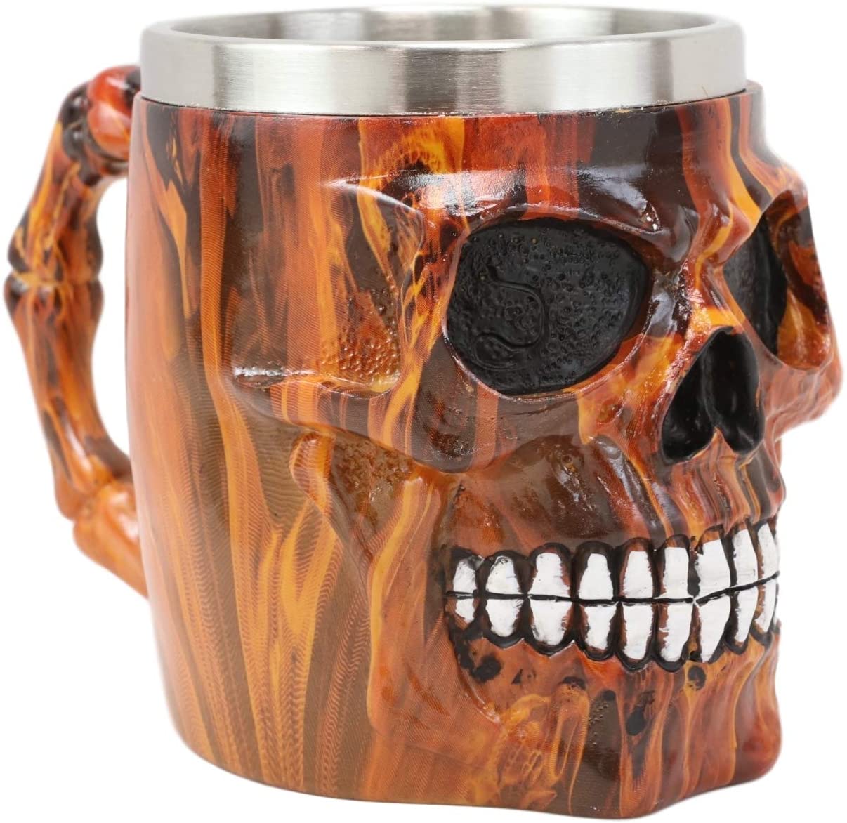 Ebros Inferno Fire Skull Face Drinking Coffee Mug Beverage Drinkware 6.25"W - Image 4