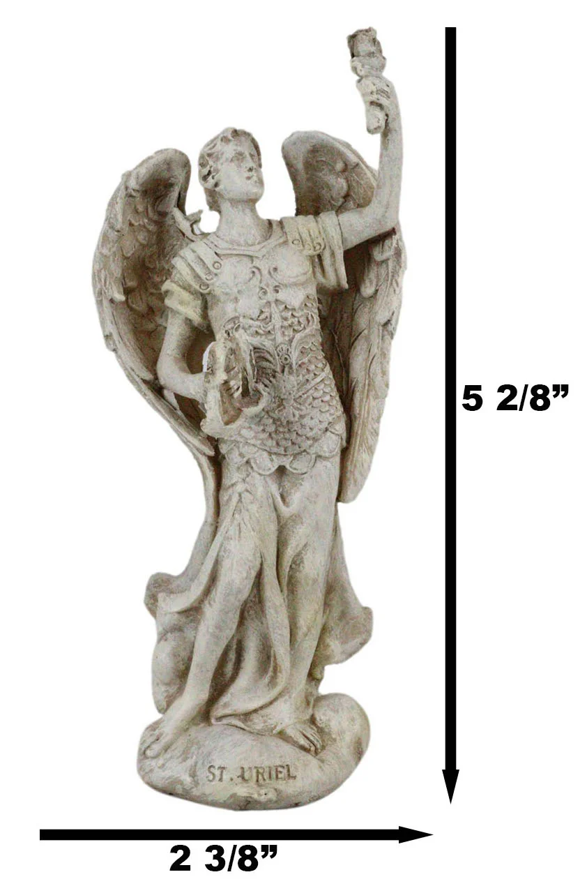 Ebros Archangel Saint Uriel Statue 5"H Light And Fire Of God Patron of Confirmation - Image 2