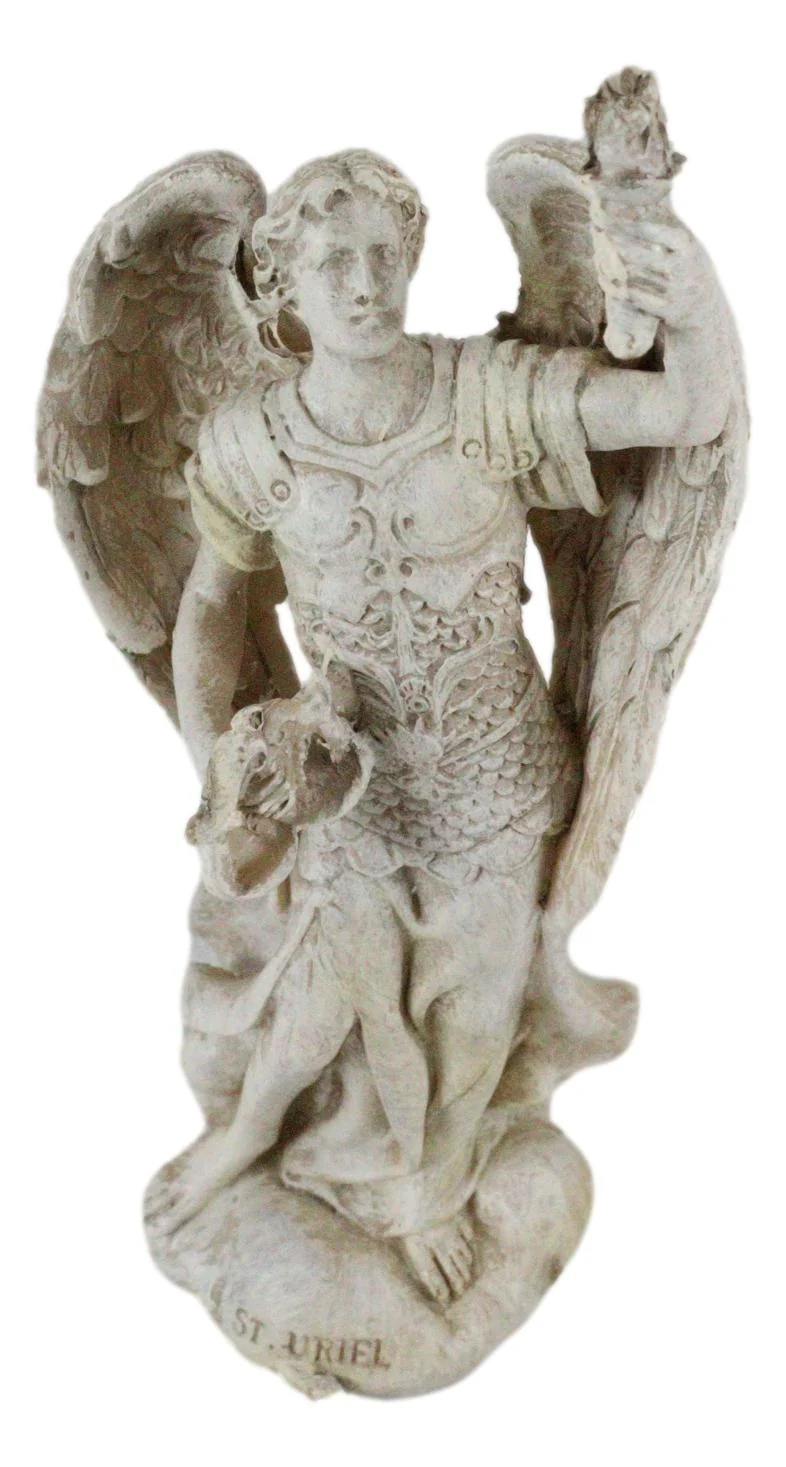 Ebros Archangel Saint Uriel Statue 5"H Light And Fire Of God Patron of Confirmation - Image 4