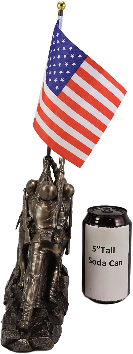 Ebros Iwo Jima 6 Marines Raising USA Flag Memorial Replica 12" Long Figurine - Image 2