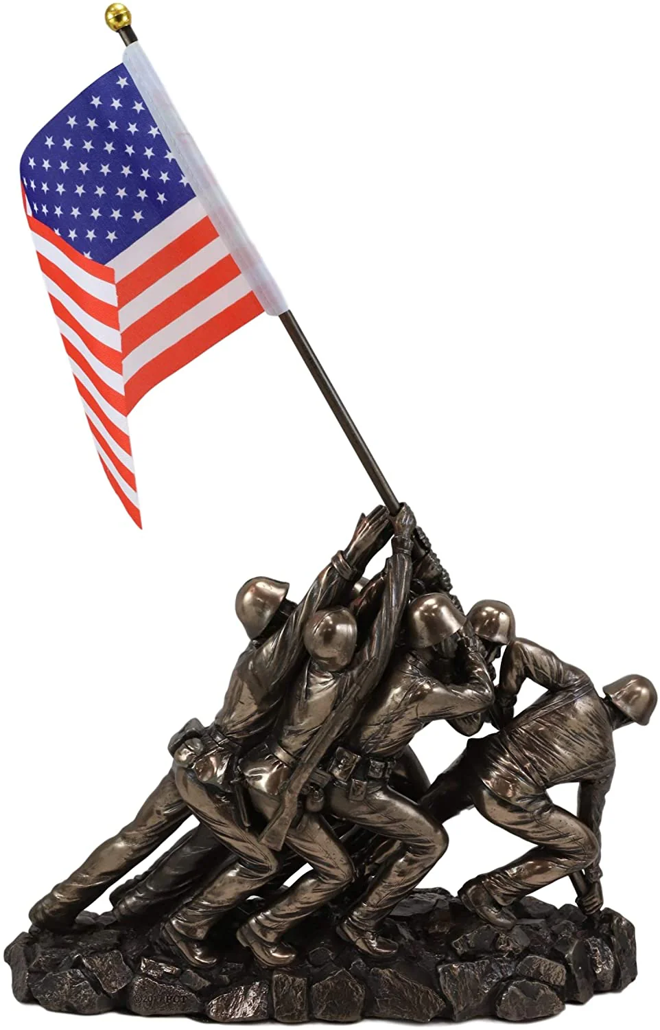 Ebros Iwo Jima 6 Marines Raising USA Flag Memorial Replica 12" Long Figurine - Image 3