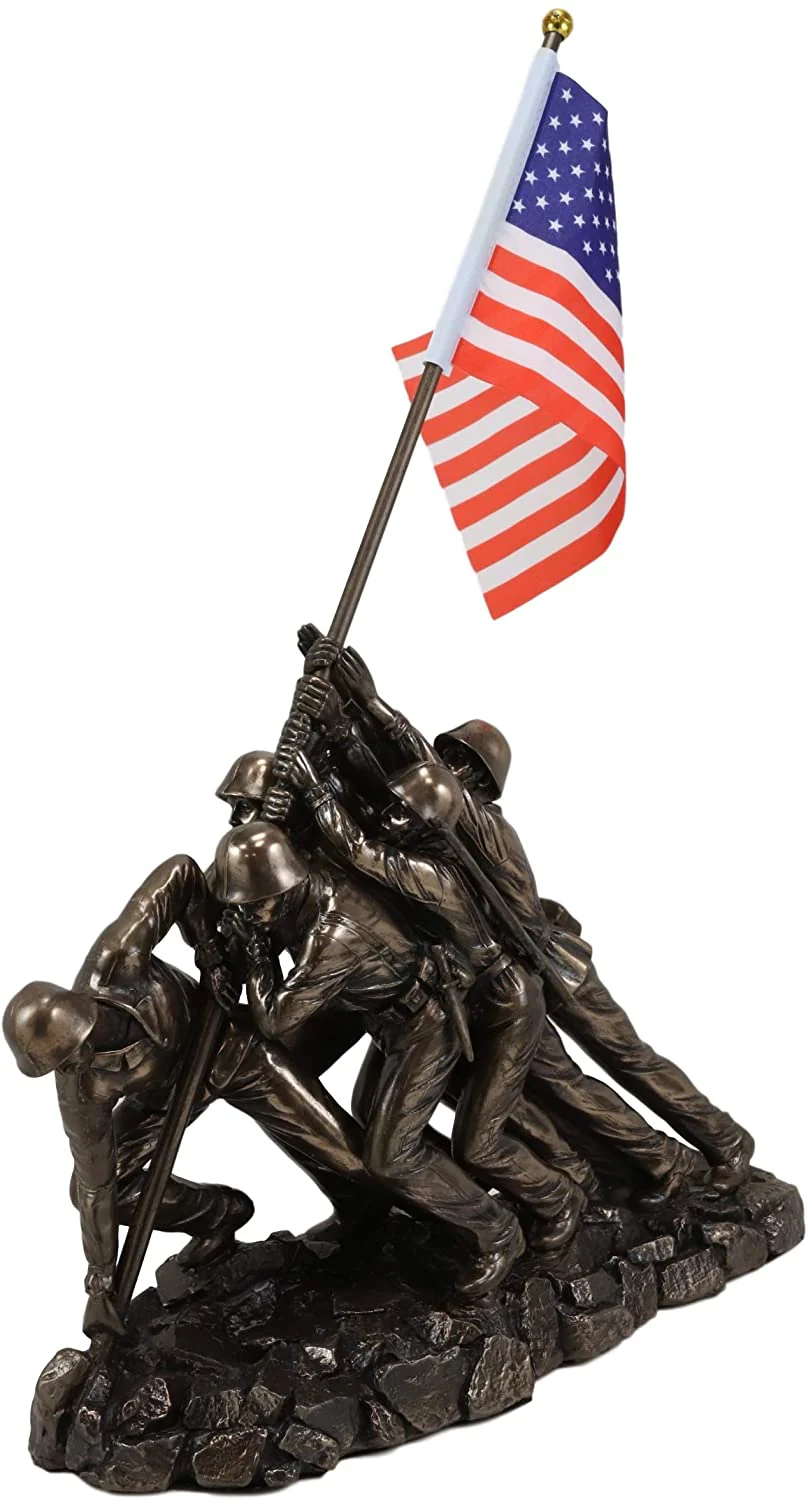 Ebros Iwo Jima 6 Marines Raising USA Flag Memorial Replica 12" Long Figurine - Image 4