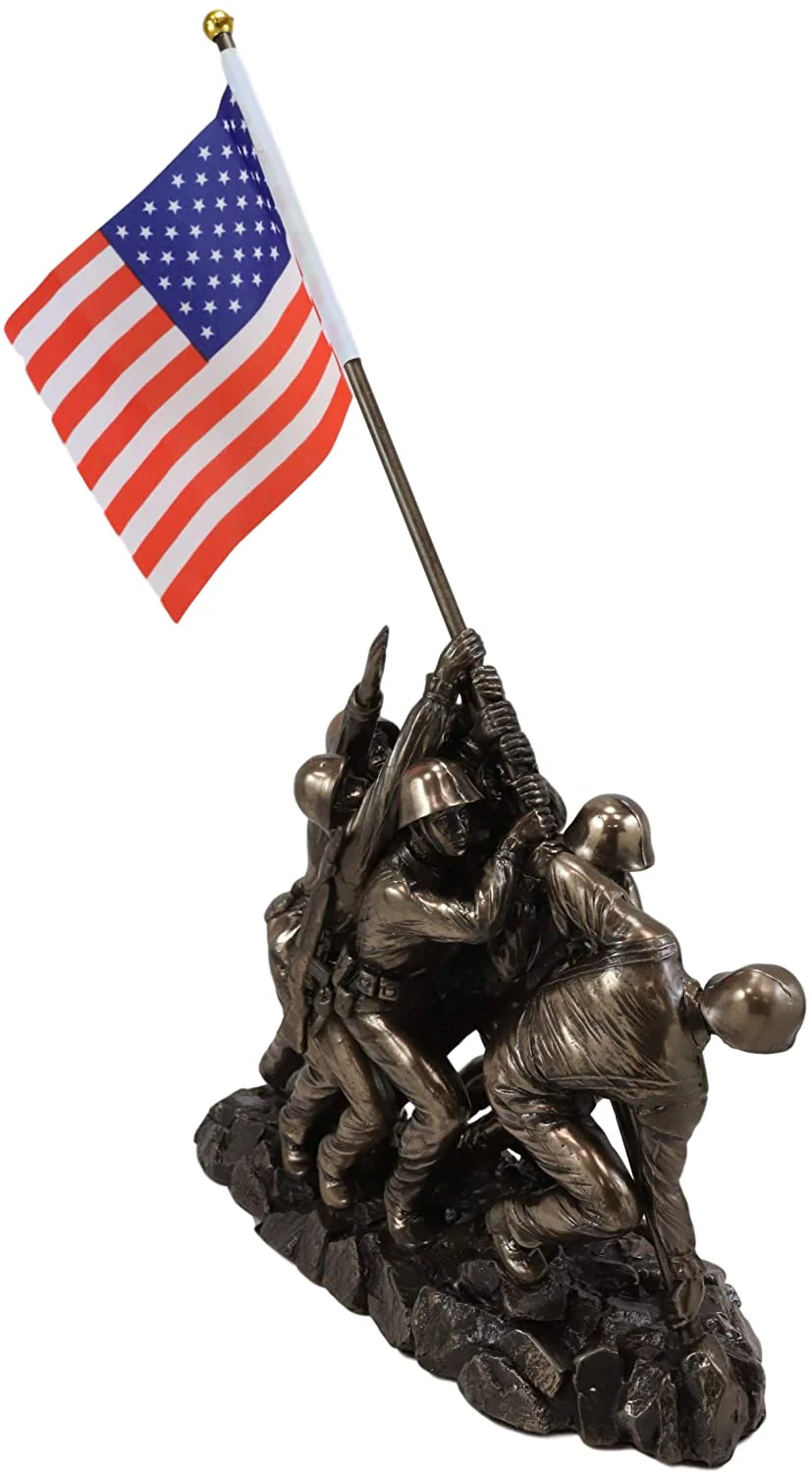 Ebros Iwo Jima 6 Marines Raising USA Flag Memorial Replica 12" Long Figurine - Image 5