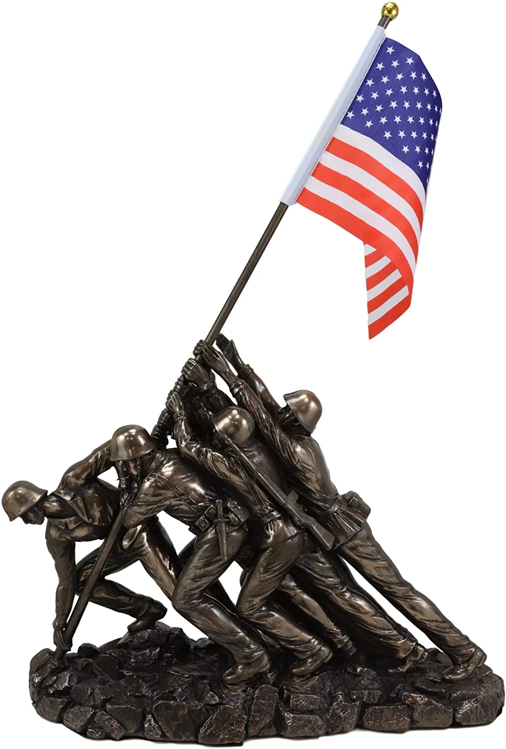 Ebros Iwo Jima 6 Marines Raising USA Flag Memorial Replica 12" Long Figurine - Image 6